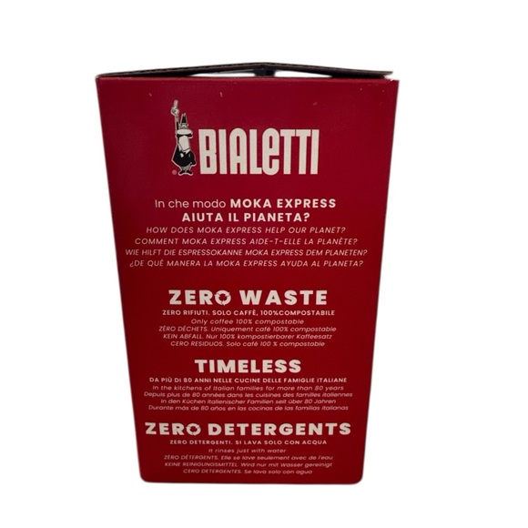 Bialetti Red Moka Express 3 Cup Stovetop Espresso Maker 3 Cups 4.4 Ounce New - Picture 6 of 11